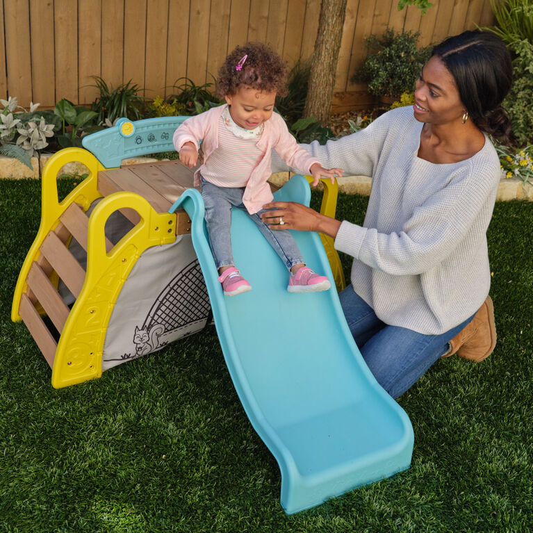 KidKraft - Camp and Slide Toddler Climber with Hideaway Tent