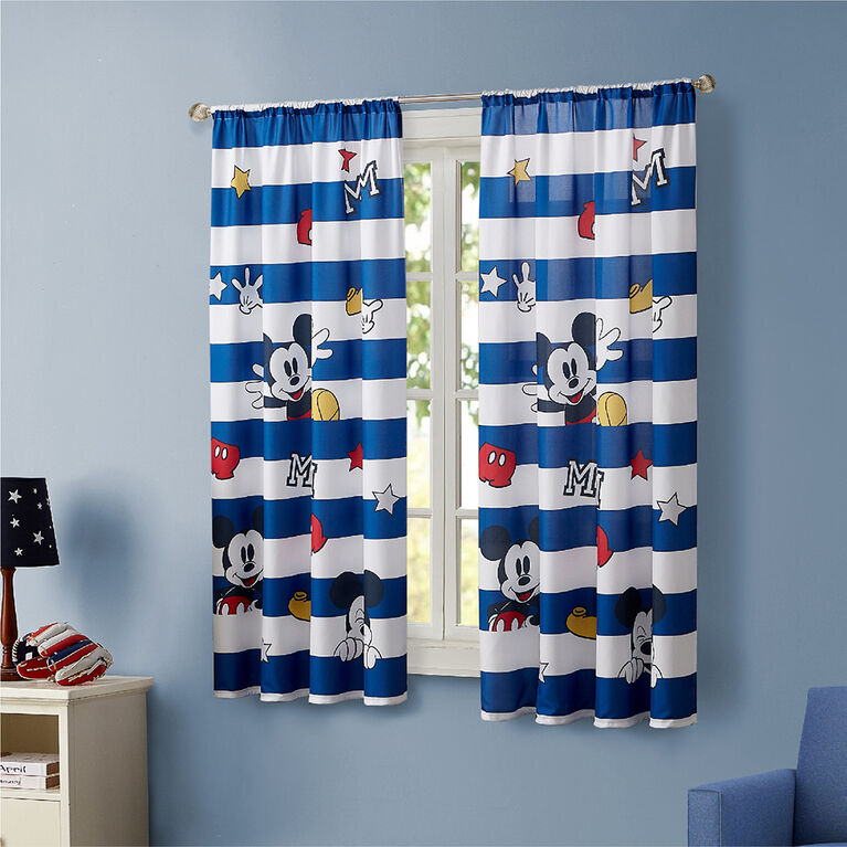 Disney Mickey Mouse Window Curtains for Kids, Set of 2 Panels