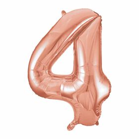 Rose Gold Number 4 Shaped Foil Blln 34"