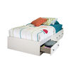 Country Poetry Mate's Platform Storage Bed with 3 Drawers- White Wash