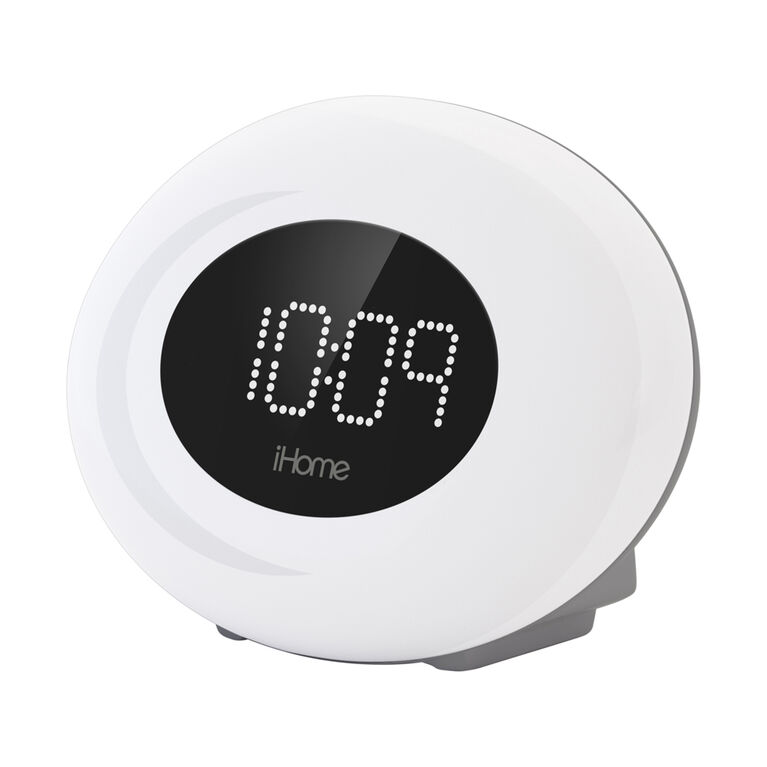 iHome Color Changing FM Alarm Clock w/USB Silver