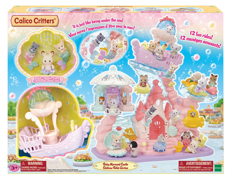 Calico Critters Baby Mermaid Castle, Dollhouse Playset with 3 Collectible Doll Figures