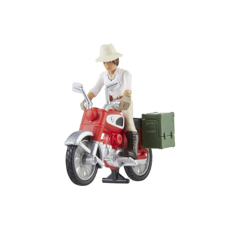 Indiana Jones Worlds of Adventure Helena Shaw with Motorcycle, 2.5 Inch Action Figure & Vehicle Set, Indiana Jones Toys