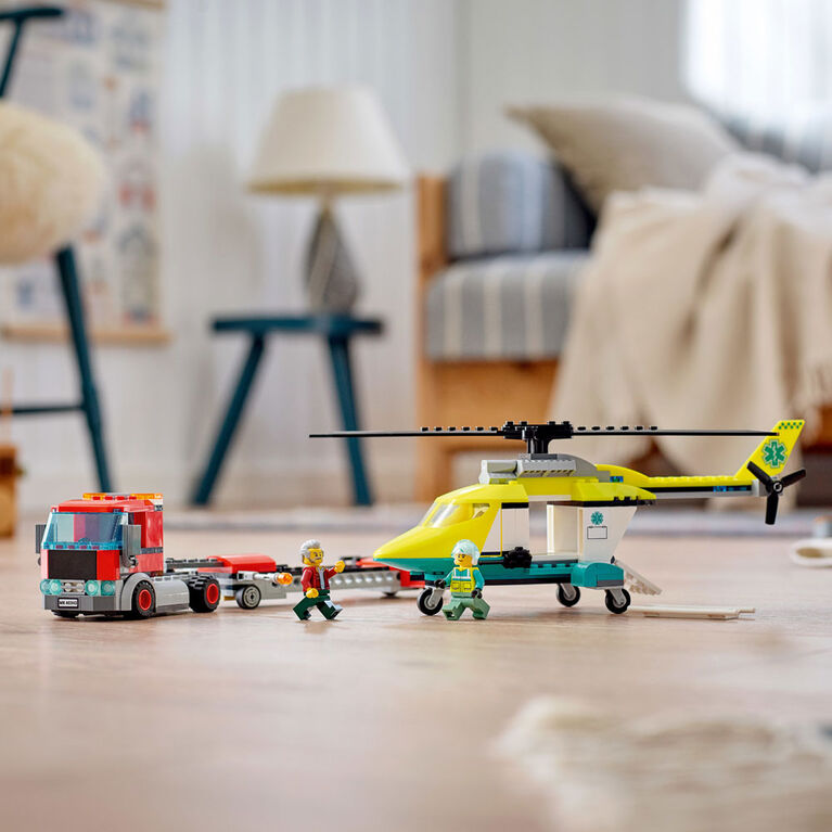 LEGO City Rescue Helicopter Transport 60343 Building Kit (215 Pieces)