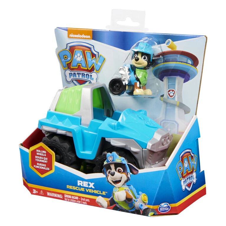 Paw Patrol, Rex's Dinosaur Rescue Vehicle with Collectible Action Figure