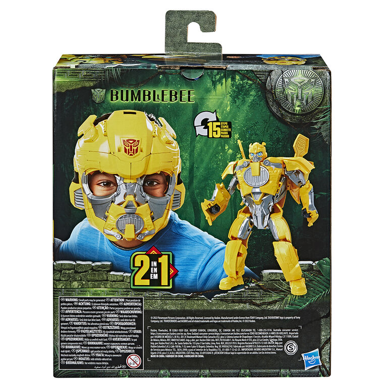 Transformers Toys Transformers: Rise of the Beasts Movie Bumblebee 2-in-1 Converting Mask, 9-inch