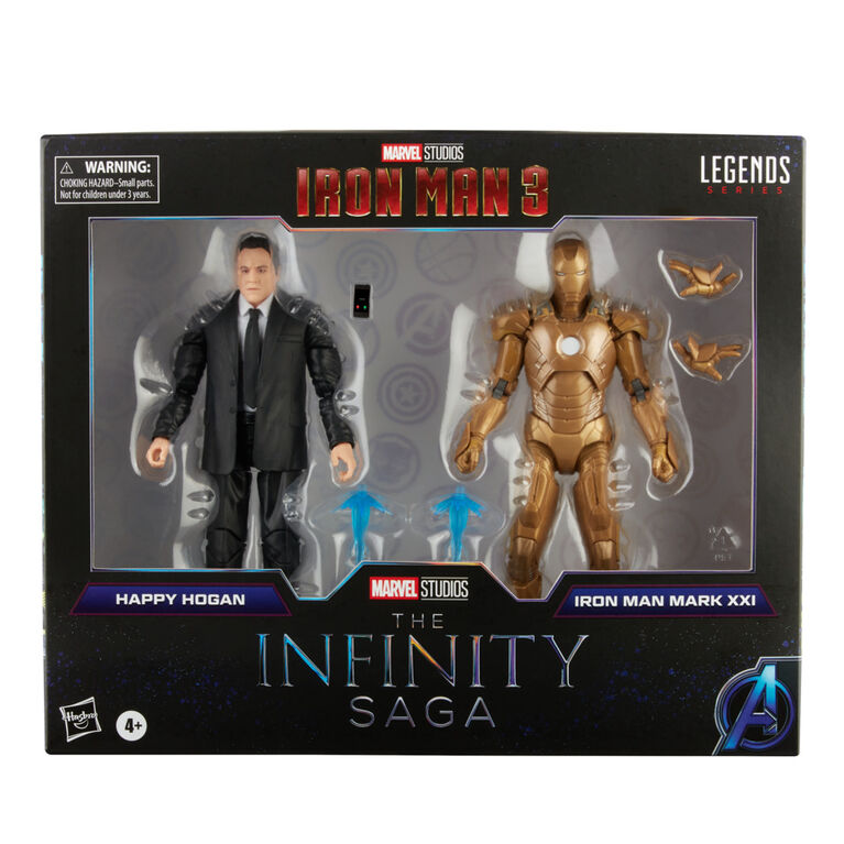 Hasbro Marvel Legends Series, 2 figurines de 15 cm, Happy Hogan et Iron Man Mark 21, personnages Infinity Saga - Notre exclusivité