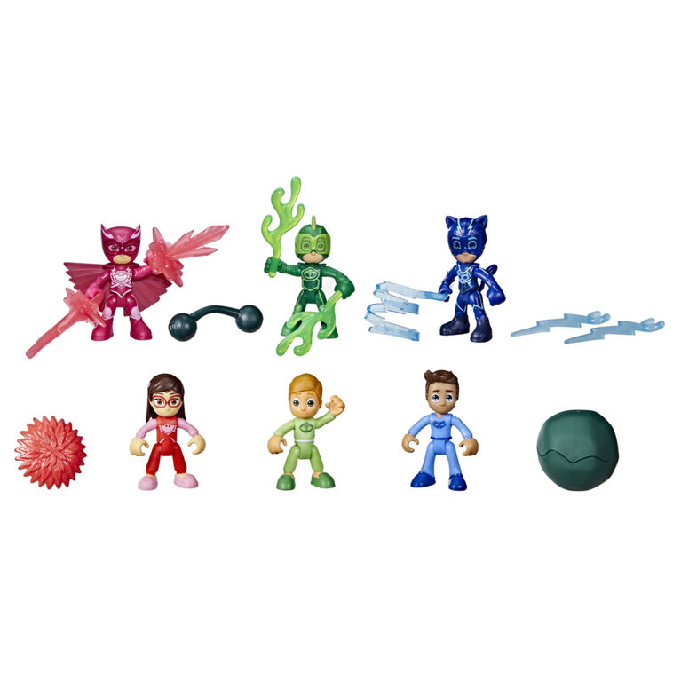PJ Masks Nighttime Heroes Figure Set Preschool Toy, 6 Action
