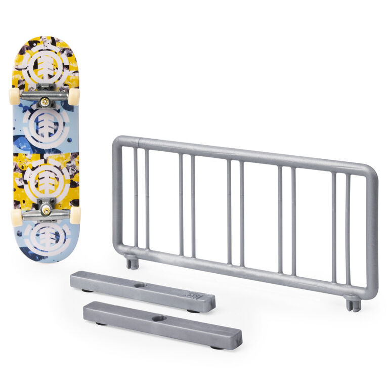 Tech Deck, Street Hits, Element Skateboards Fingerboard with Bike Rack Obstacle 