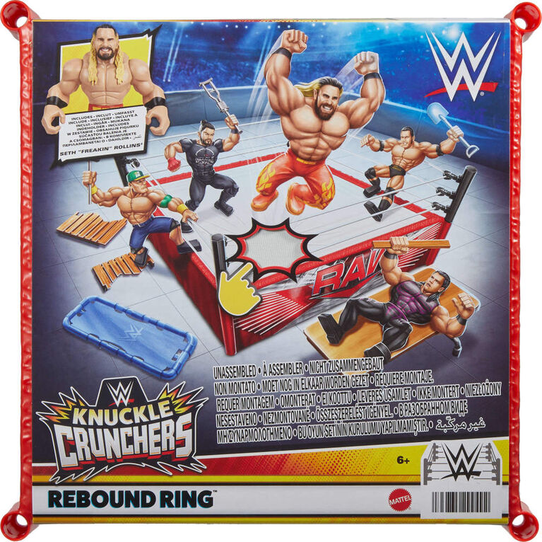 WWE Knuckle Crunchers Rebound Ring & Action Figure, Playset with Seth Rollins Mini Figure