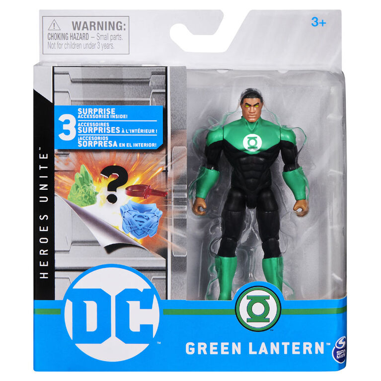 DC Comics 4-inch GREEN LANTERN Action Figure with 3 Mystery Accessories, Adventure 4