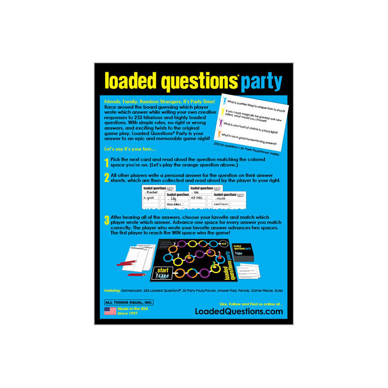 Jeu Loaded Questions Party - Édition anglaise