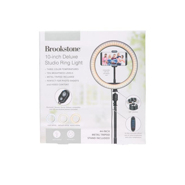 Brookstone 10"Deluxe Studio Ring Light - Édition anglaise