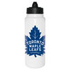 NHL Toronto Maple Leafs 1L white Tallboy water bottle with black membrane lid