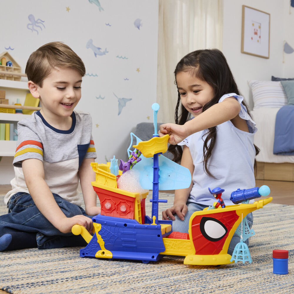 Marvel Spidey and his Amazing Friends Water-Webs Webs Ahoy Bubble Pirate Ship Toy