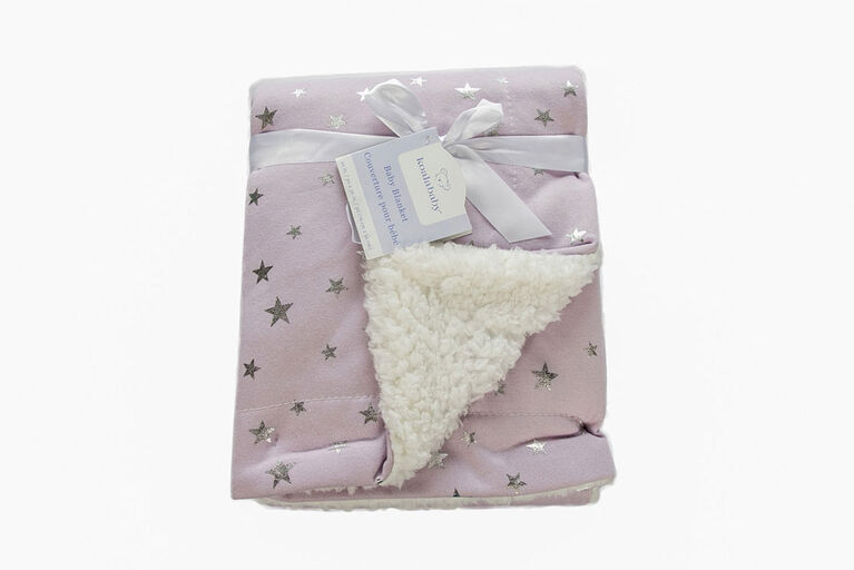 Koala Baby Sherpa Blanket Lavender with Metallic Stars Babies R Us Canada