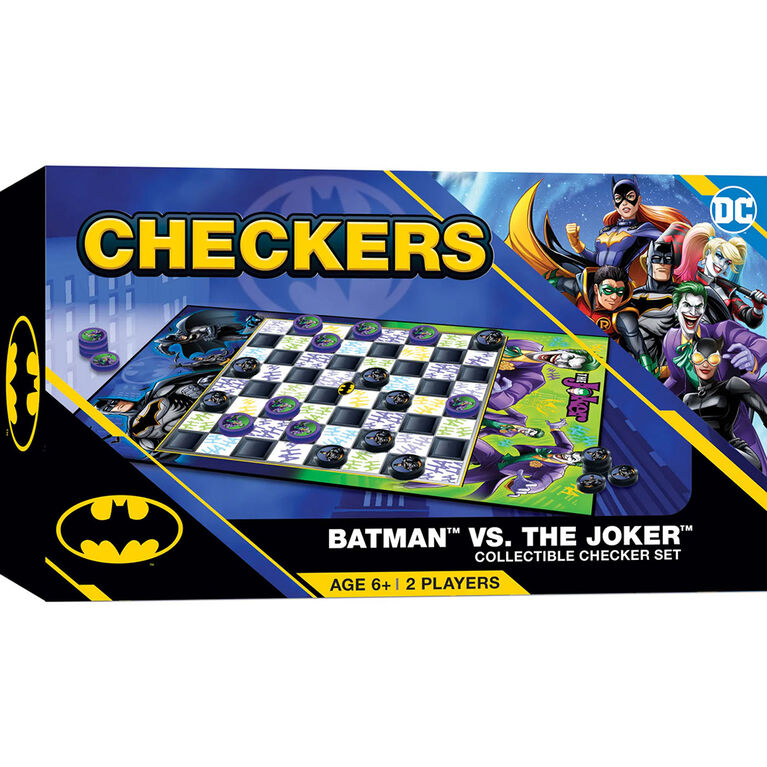 Masterpieces Puzzle Company Batman vs The Joker Checkers Board Game - English Edition