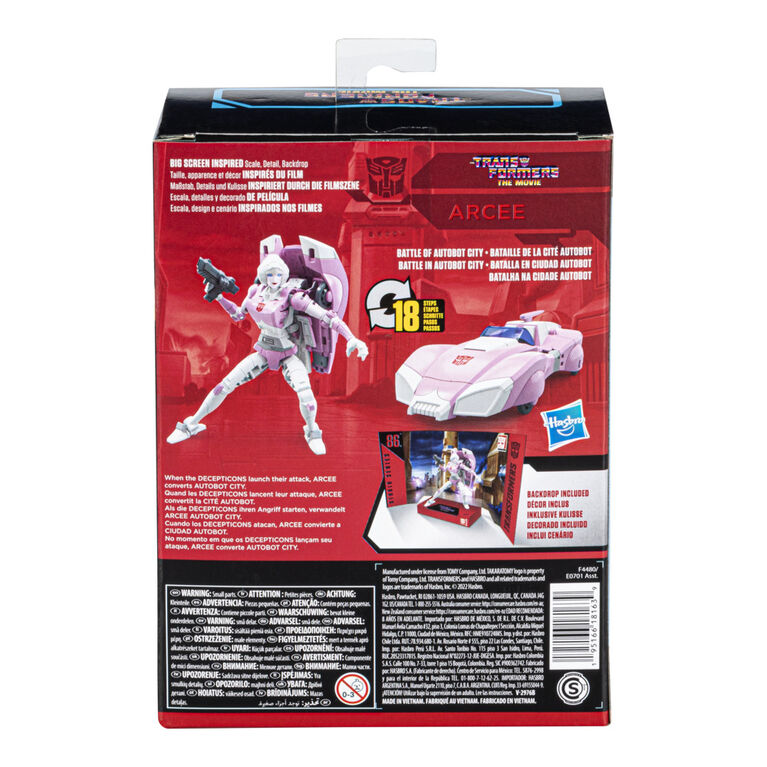 Transformers Toys Studio Series 86-16 Deluxe Class The Transformers: The Movie Arcee Action Figure, 4.5-inch