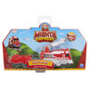 Mighty Express, Petit train Push and Go Rick le pompier avec wagon de cargaison, jouets pour enfants à partir de 3 ans