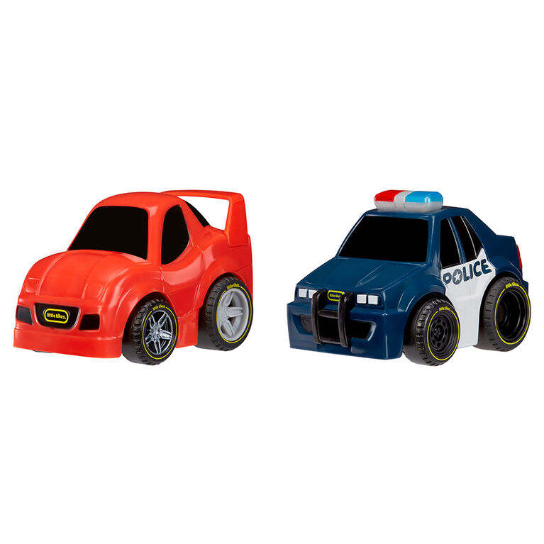 Little Tikes, My First Cars, Crazy Fast Cars 2-Pack High Speed Pursuit, Police Chase Theme Pullback Toy Car Vehicle Goes up to 50 ft