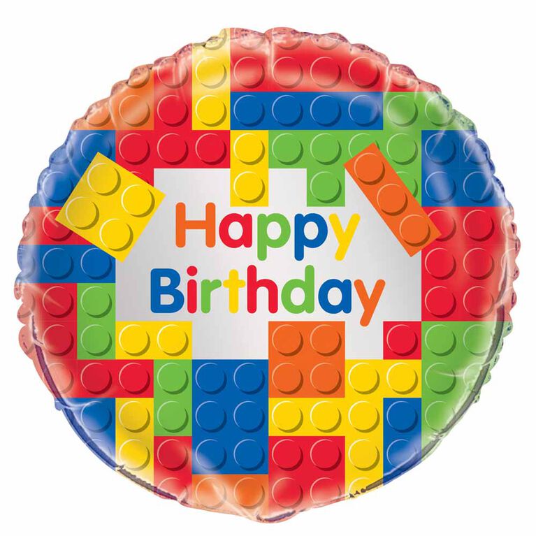 Ballon aluminium rond, 18 " - Building Blocks - Édition anglaise