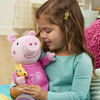 Peppa Pig Peluche Peppa berceuse, peluche de 28 cm avec ourson - Édition anglaise