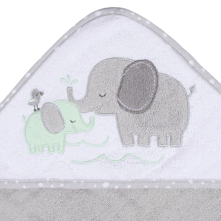 Koala Baby - Serviette à Capuche Tissée Éléphant Gris - Paquet de 2