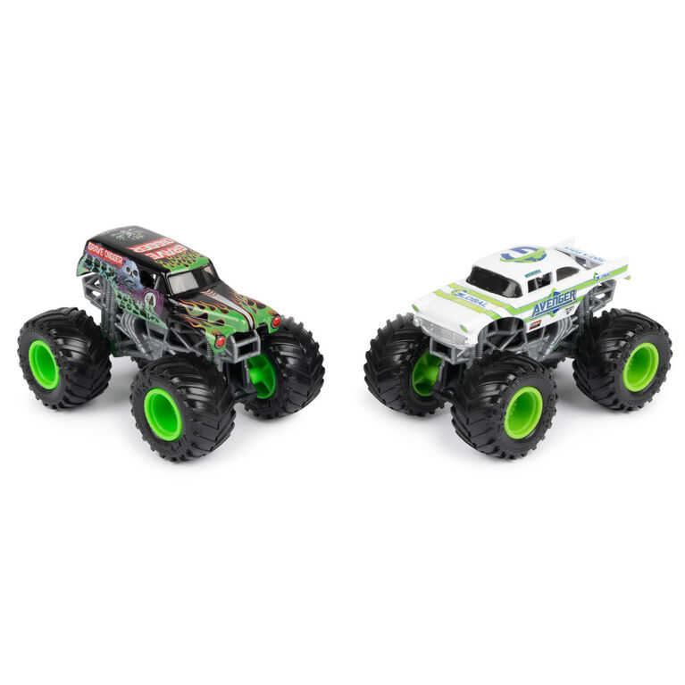 Monster Jam, Official Grave Digger Vs. Avenger Die-Cast Monster Trucks, 1:64 Scale