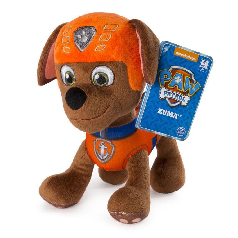 PAW Patrol - 8" Zuma Plush Toy, Standing Plush with Stitched Detailing