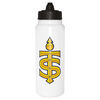 PWHL Toronto Sceptres 1L white Tallboy water bottle with black membrane lid