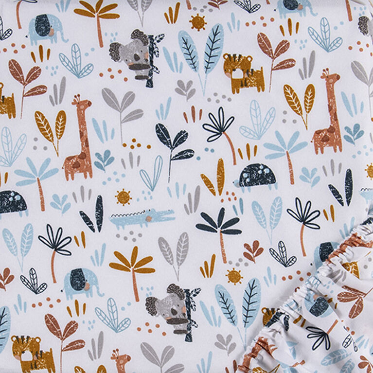 Ensemble de 2 draps-housses en microfibre pour lit de bébé Sammy & Lou - Palmiers Koala