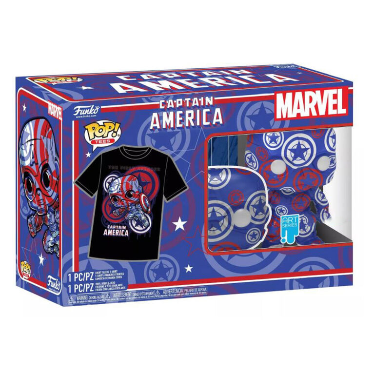 Figurine en Captain Americal POP! and Tee (G) par Funko POP! Marvel Patriotic Age