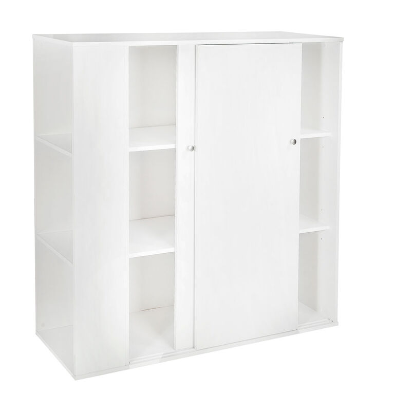 Crea Kids Storage Cabinet With Sliding Doors Pure White Toys R