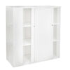Crea Kids Storage Cabinet with Sliding Doors- Pure White