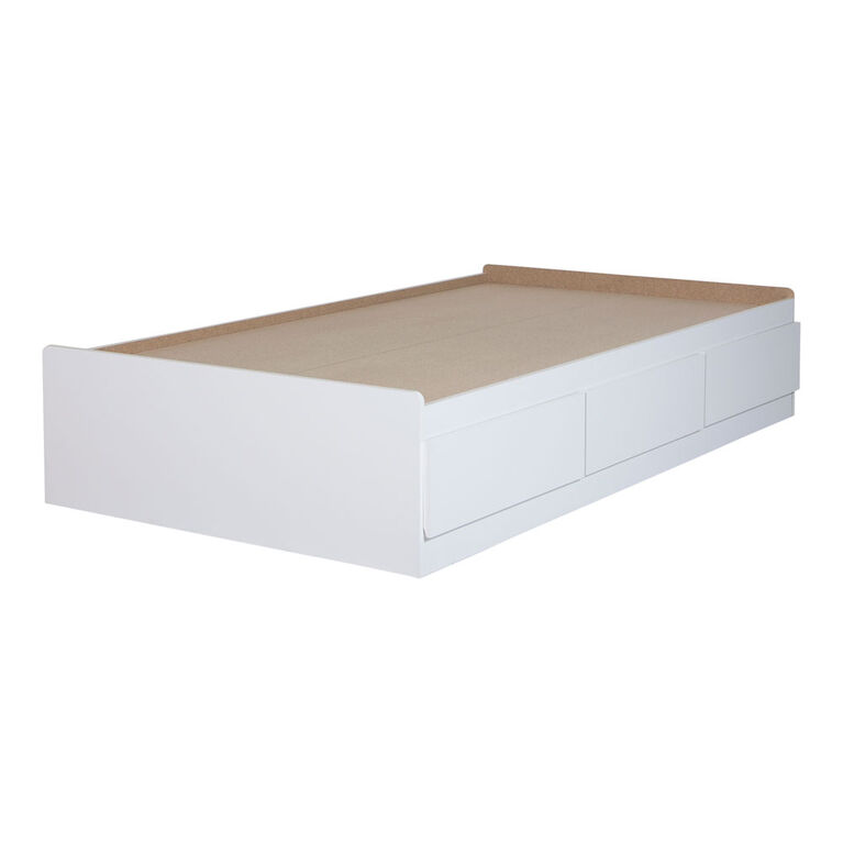 South Shore Lit matelot simple (39") 3 tiroirs, Blanc solide, collection Fusion