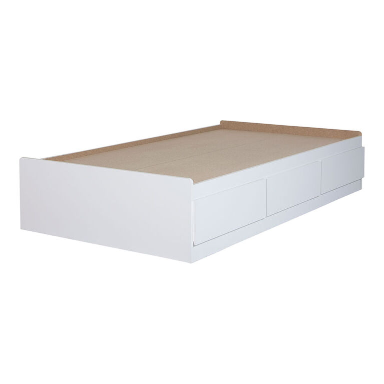 South Shore Fusion Twin Mates Bed (39") with 3 Drawers, Pure White