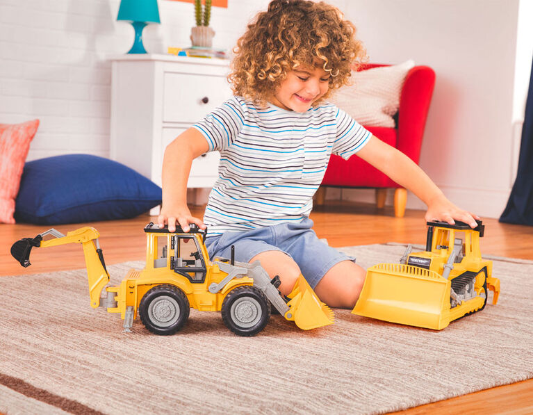 Driven, Midrange Bulldozer, Medium Yellow Toy Construction Vehicle