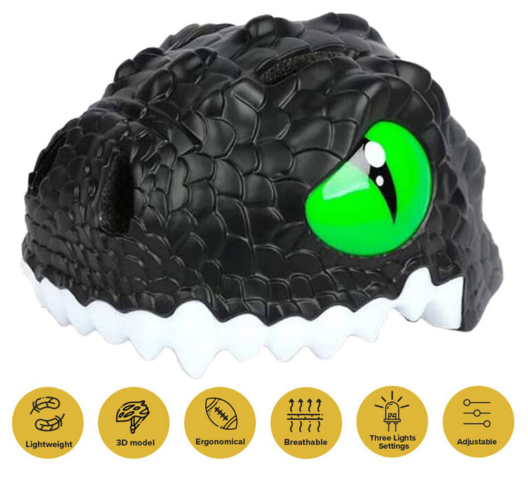 Animiles 3-D kids helmet Black Dragon one size fits ages 3-8 - English Edition