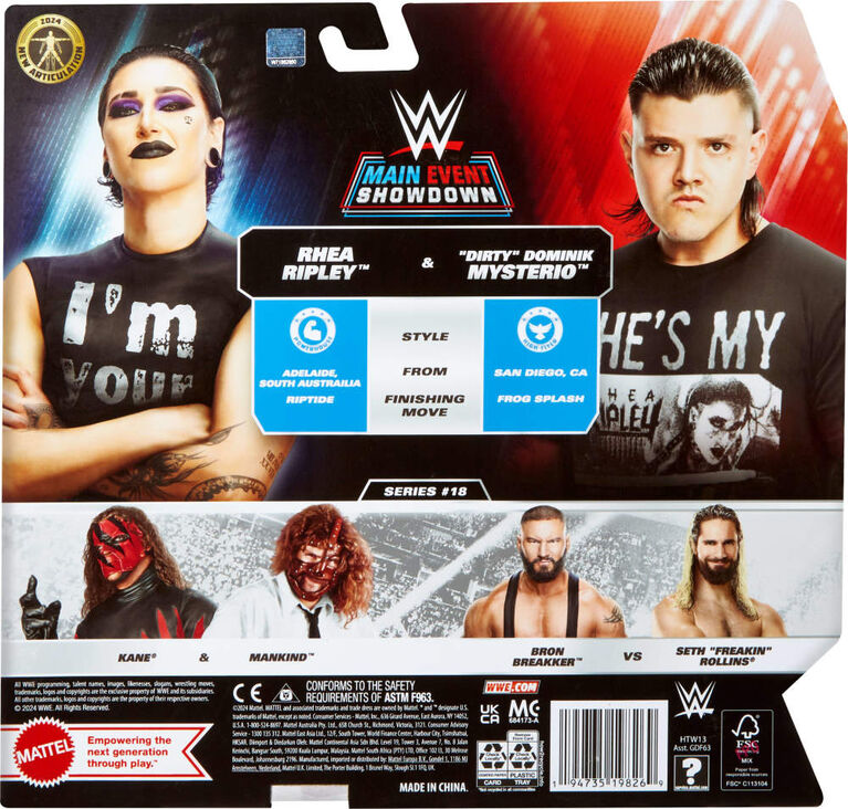WWE Main Event Showdown 'Dirty' Dominik Mysterio & Rhea Ripley 2-Pack