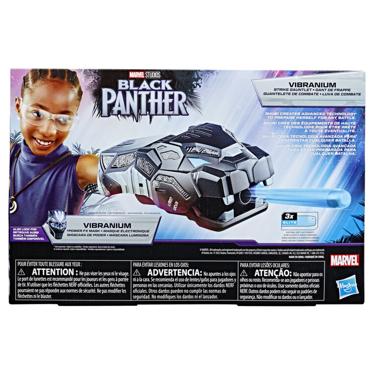 Marvel Black Panther, Gant Vibranium Nerf avec 3 fléchettes Nerf