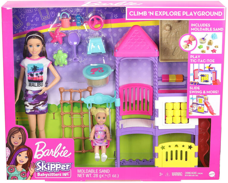 Barbie Skipper Babysitters Inc. Climb 'n Explore Playground Dolls & Playset