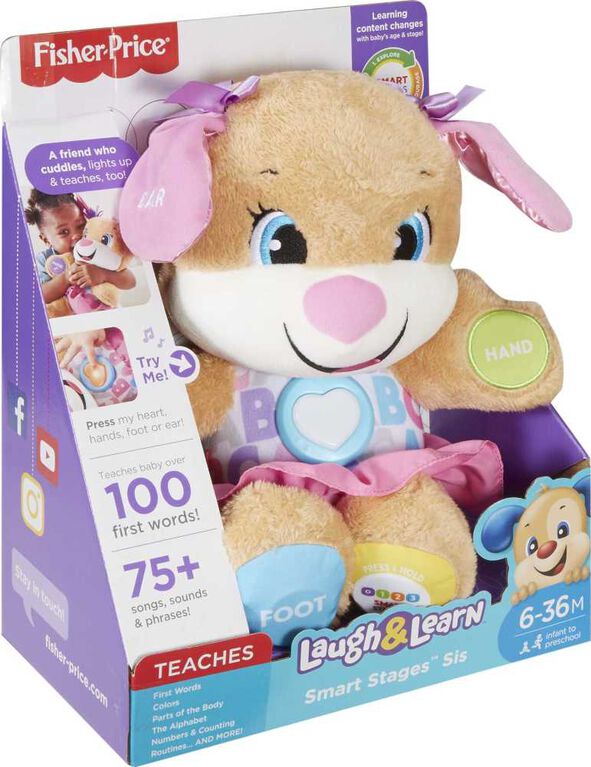 Fisher-Price Laugh & Learn Smart Stages Sis Musical Plush Toy for Infants and Toddlers
