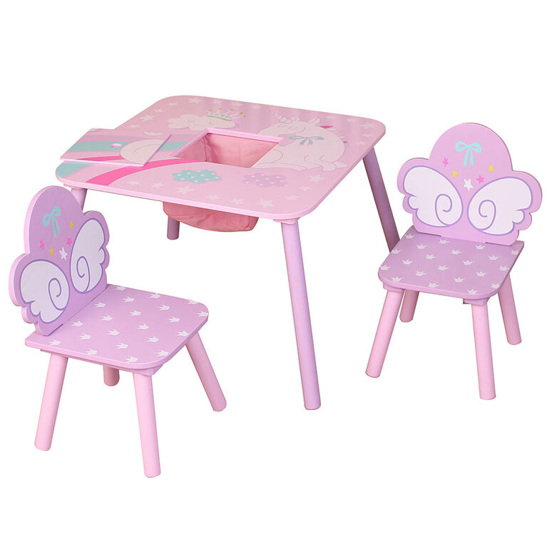 Table Carrée Licorne Avec 2 Chaises