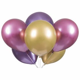 6 11`` Ballons De Platine En Latex, Couleurs Variées - Rose, Violet, Or
