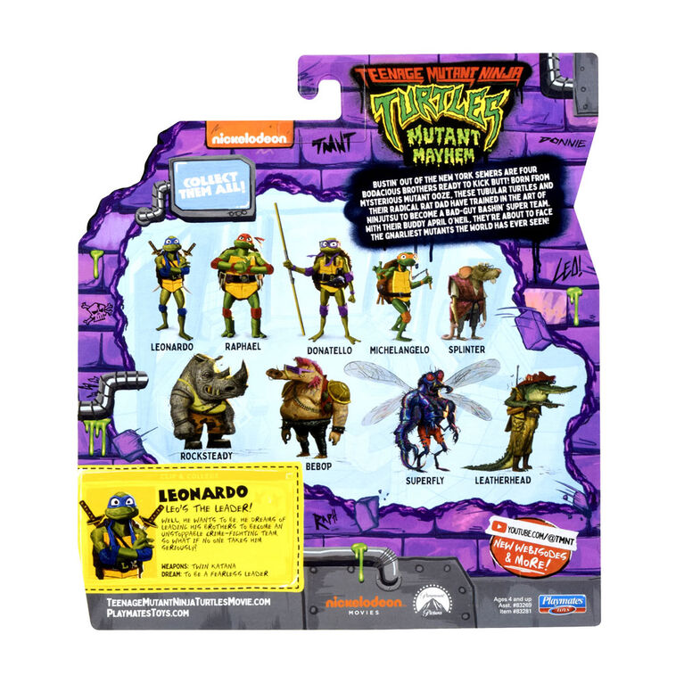 Les Tortues Ninja Mutantes: Mutant Mayhem Figure d'action de base Leonardo