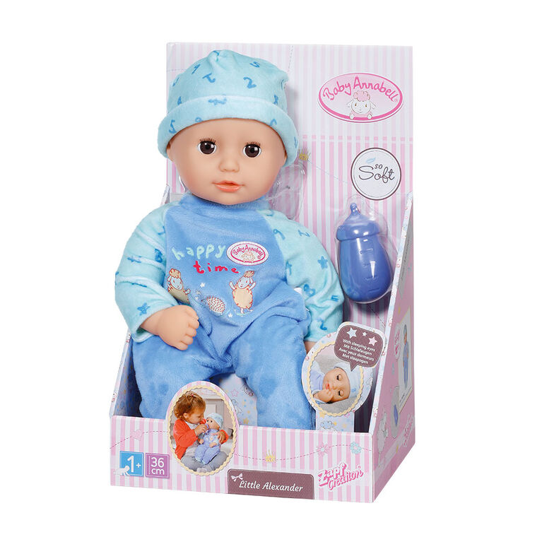 Baby Annabell Little Alexander 36cm with sleeping eyes, romper and hat - R Exclusive