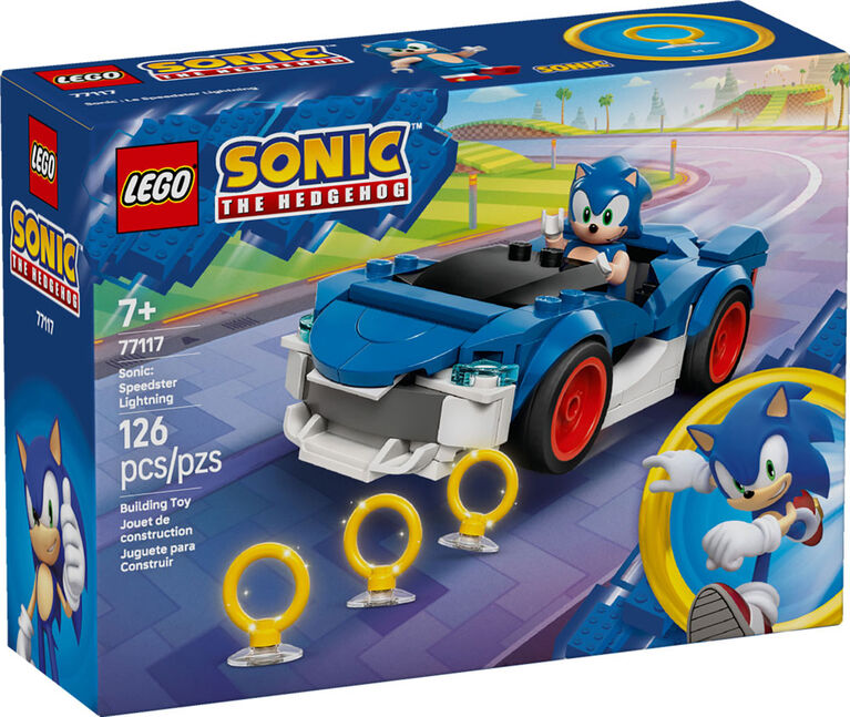 LEGO Sonic The Hedgehog Sonic : Le Speedster Lightning, Jouet de Construction de Voiture de Course pour Enfants 77117