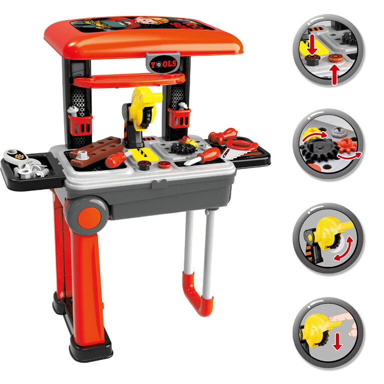 Toy Chef 2-In-1 Children's Portable Tool Set Station
