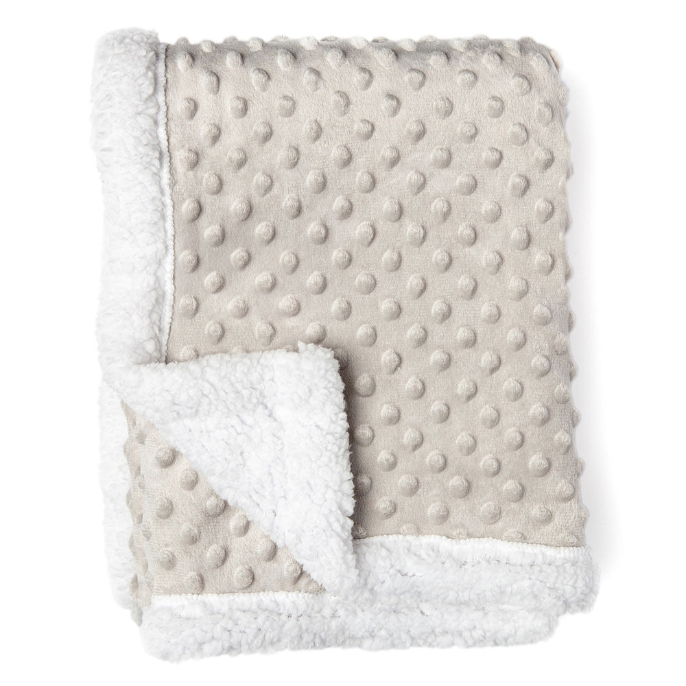 Tendertyme Grey Popcorn Sherpa Blanket