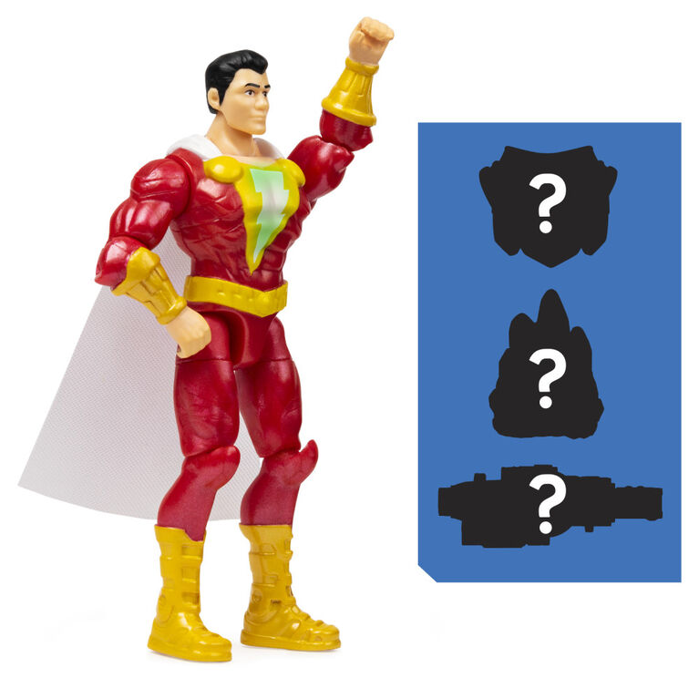 DC Comics 4-inch SHAZAM! Action Figure with 3 Mystery Accessories, Adventure 2